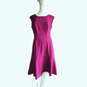 Kasper Beet Dress with Peplum Hem 10